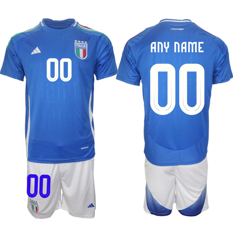 Men 2024-2025 Season Italy home Blue customized Soccer Jersey->customized nfl jersey->Custom Jersey